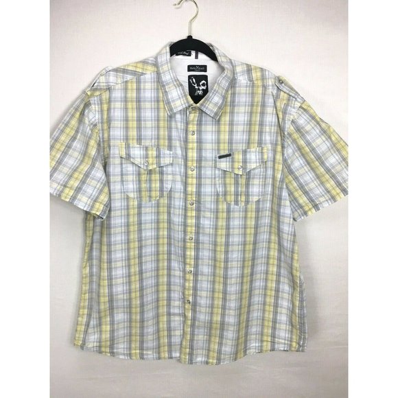 MARC ECKO Cut & Sew Button Shirt "Well Hung" Short - Picture 1 of 6